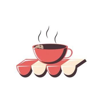 Coffee cup with parasol Stockillustratie