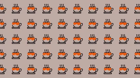 Coffee Cup Pattern Animation - Seamless Loop for Backgrounds and Designs. Stock Footage 325405440