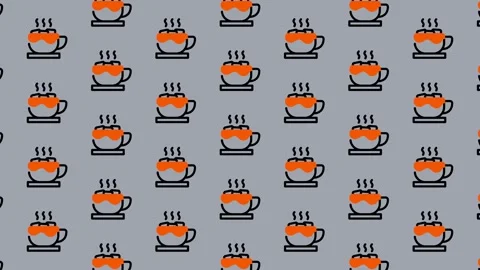 Coffee Cup Pattern Background - Seamless Design for Coffee Lovers. Stock Footage 325405448