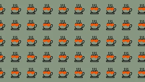 Coffee Cup Pattern Background - A Warm and Inviting Design. Stock Footage 325405438
