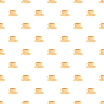 Coffee cup pattern design repeating breakfast beverage theme Stock Illustration