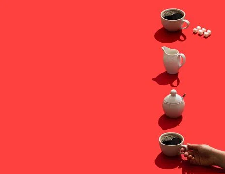 Coffee cup pattern with hard shadows Stock Photos