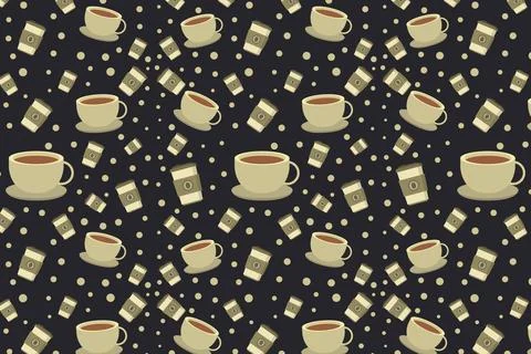 Coffee cup pattern illustrated on background Stock Illustration