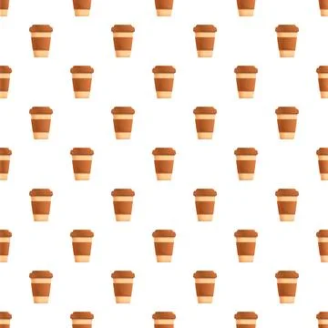 Coffee cup pattern illustrating takeaway hot beverage concept Stock Illustration
