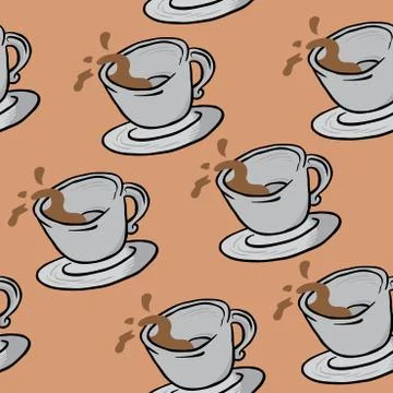 Coffee cup pattern Stock Illustration