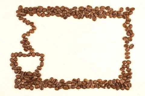 Coffee cup pattern make up by coffee bean Coffee cup pattern make up by co... Stock Photos