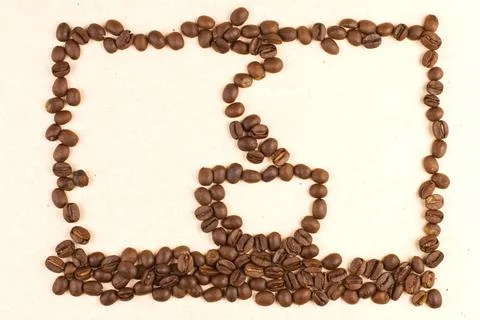 Coffee cup pattern make up by coffee bean Coffee cup pattern make up by co... Stock Photos