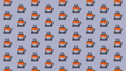 Coffee Cup Pattern - A Seamless and Stylish Design. Stock Footage 325405415