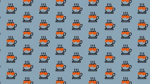 Coffee Cup Pattern - Seamless Background for Coffee Lovers. Stock-Footage 325374821
