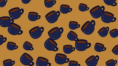 Coffee Cup Pattern - A Seamless Design for Coffee Lovers. Stock Footage 321844630