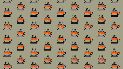 Coffee Cup Pattern - A Seamless Design for Backgrounds and More. Stock Footage 325405418