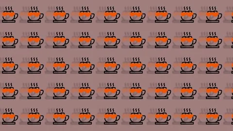 Coffee Cup Pattern - A Seamless Design for Backgrounds and More. Stock Footage 325405419