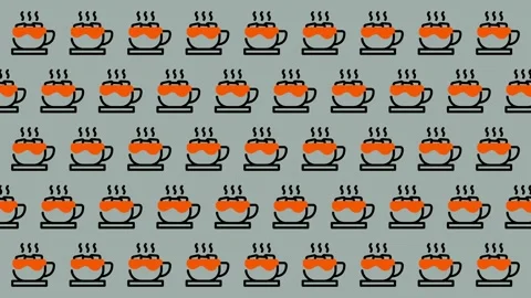 Coffee Cup Pattern - A Seamless Design for Backgrounds and More. Stock Footage 325405422