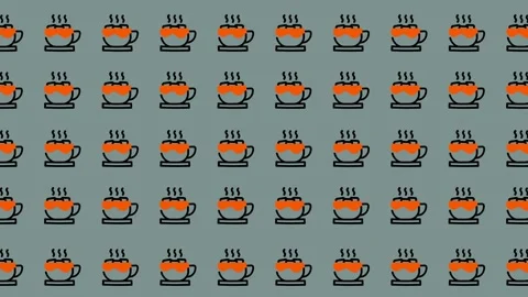 Coffee Cup Pattern - A Seamless Design for Coffee Lovers. Stock Footage 325405429