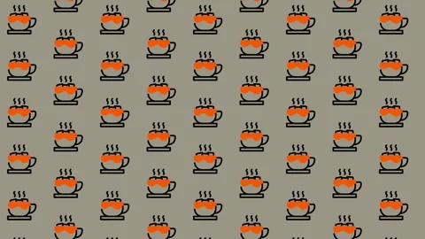 Coffee Cup Pattern - A Seamless Design for Coffee Lovers. Stock Footage 325405432