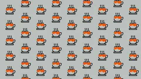 Coffee Cup Pattern - A Seamless Design for Coffee Lovers. Stock Footage 325405436