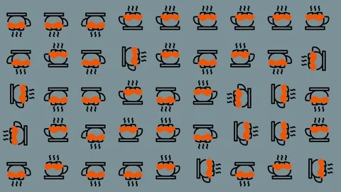 Coffee Cup Pattern - A Seamless Design for Coffee Lovers. Stock Footage 325405442