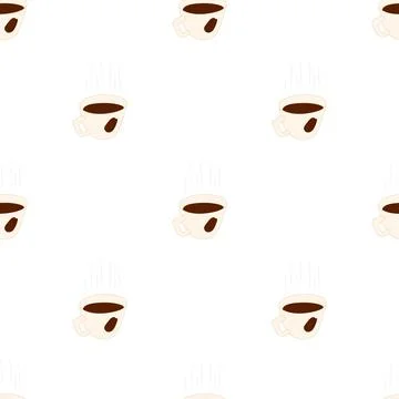 Coffee cup pattern seamless vector Illustrazione stock
