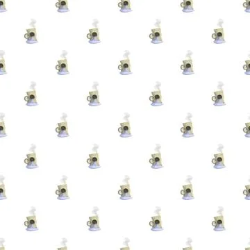 Coffee cup pattern with steaming hot beverage Stock Illustration