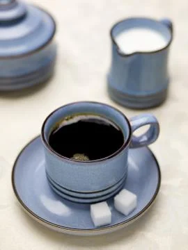 Coffee cup place setting Stock Photos