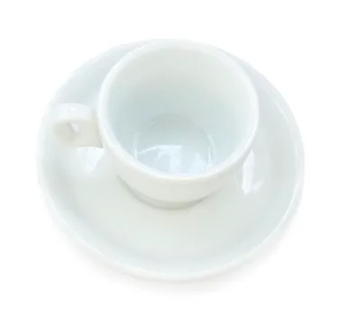 Coffee cup &amp; plate Stock Photos