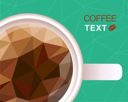 Coffee cup polygonal style background Stock Illustration