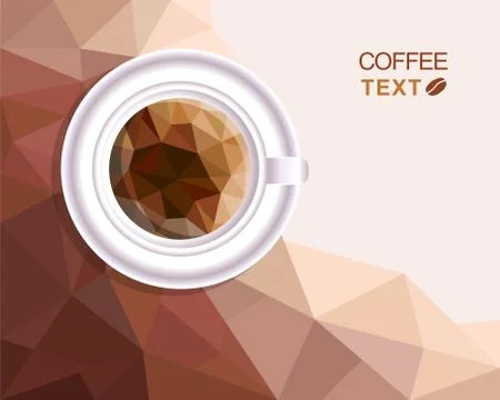 Coffee cup polygonal style menu Stock Illustration