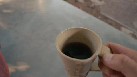 A Coffee Cup Pov Walking Stock Footage 275142069