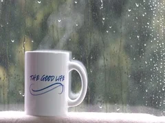 Coffee Cup On A Rainy Day Window And The Stock Video Pond5