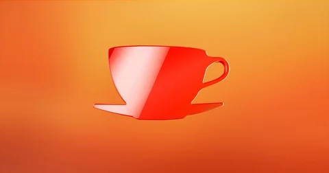 Coffee Cup Red 3d Icon Stock Footage 71727127