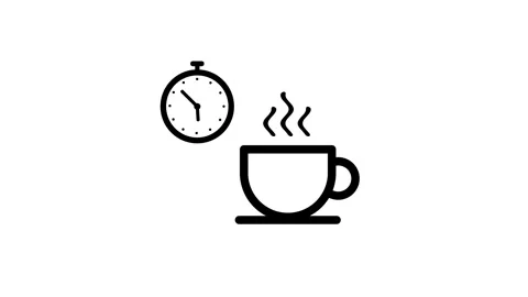Coffee cup representing a break time animation isolated on white background Stock Footage 341313816