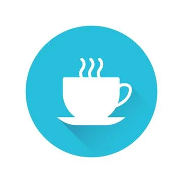 Coffee Cup Round Shadow Icon Isolated Vector Stock Illustration