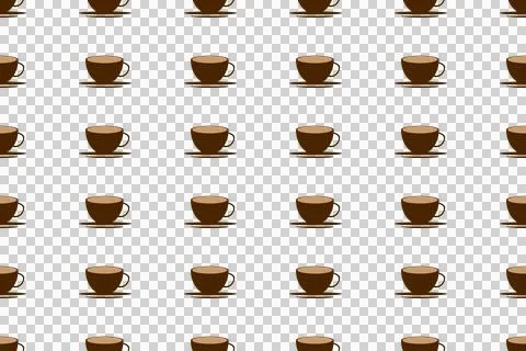 Coffee cup seamless background. Cute coffee cup vector pattern. Seamless co.. Stock Illustration