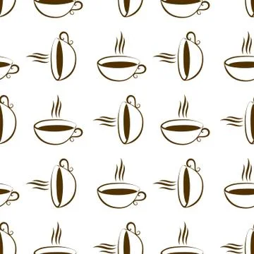 Coffee cup seamless Stock Illustration