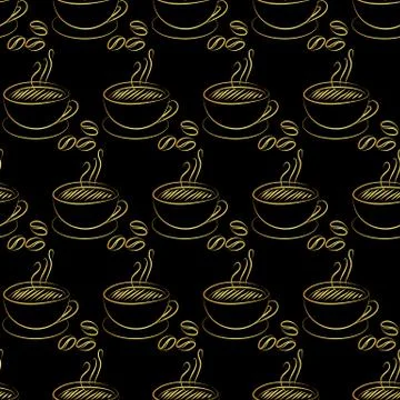Coffee cup seamless Illustrazione stock