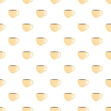 Coffee cup seamless pattern for breakfast and cafe Stock Illustration