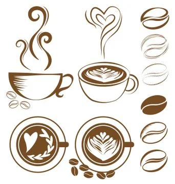 Coffee cup set vector Stock Illustration