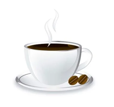 Coffee cup with shadow over white background. vector illustration Stockillustratie