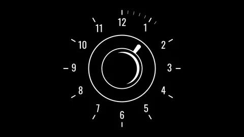 Coffee Cup shows time on black background. Coffee time Video stock 327912285
