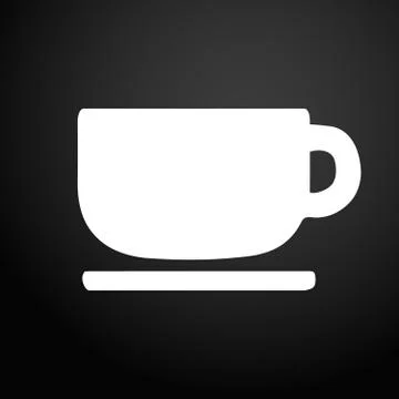 Coffee cup sign icon - vector illustration isolated on flat square button イラスト素材