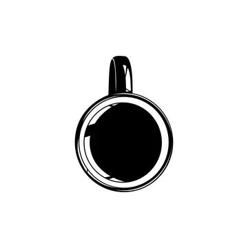 Coffee Cup Silhouette. Top View.  Coffee Cup Illustration Stock Illustration