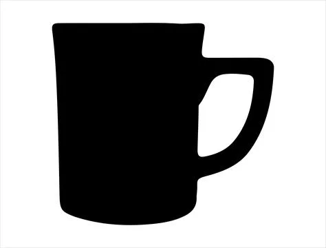 Coffee cup silhouette vector art Stock Illustration