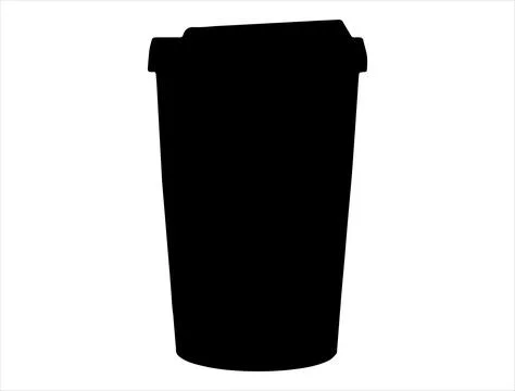 Coffee cup silhouette vector art Stock Illustration