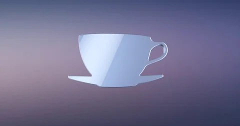 Coffee Cup Silver 3d Icon Stock Footage 71727027
