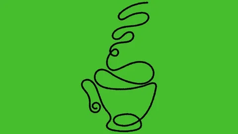 Coffee Cup Single Line Drawing Animation Stock Footage 322103964