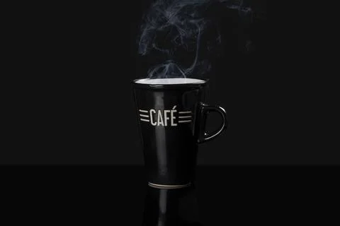 Coffee cup on a slate Stock Photos