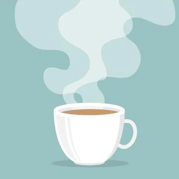 Coffee cup with smoke float up Illustrazione stock
