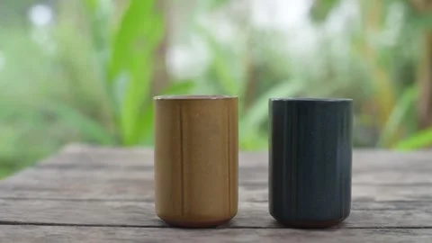 Coffee in cup with smoke. Video stock 173592481