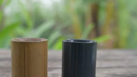 Coffee in cup with smoke. Video stock 173592482
