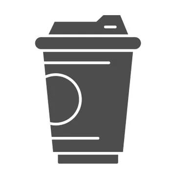 Coffee cup solid icon, drinks concept, Coffee take away sign on white background 스톡 일러스트